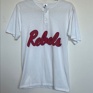 Augusta Sportswear White and Red Henley Tee